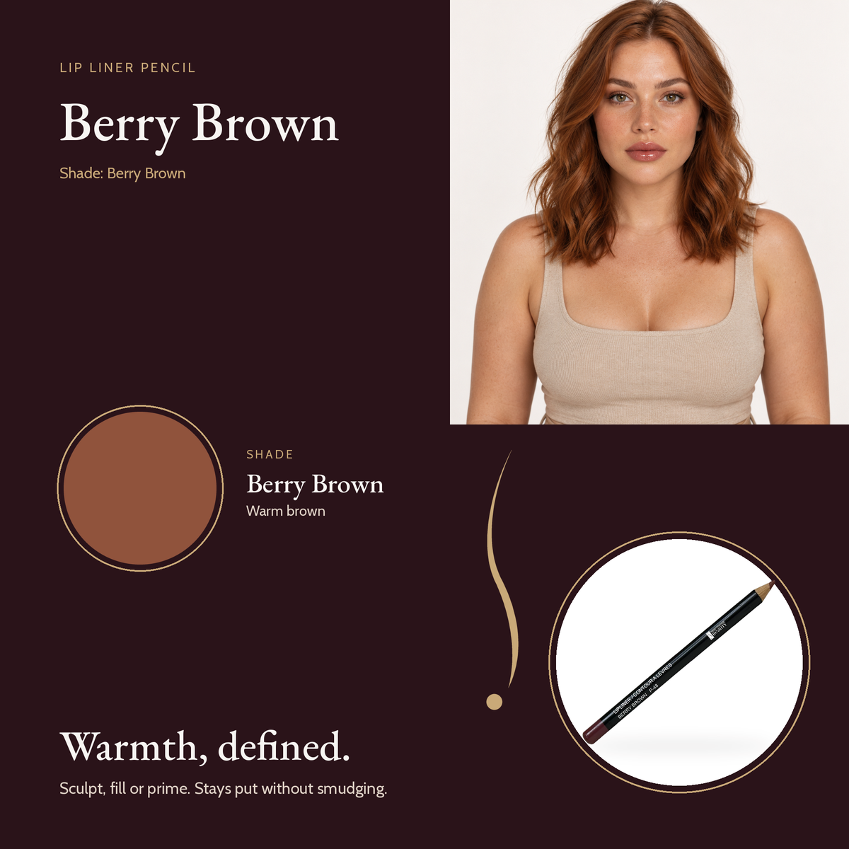 Lip Liner Pencil - Berry Brown shade card
