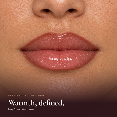 Model wearing Lip Liner Pencil - Berry Brown