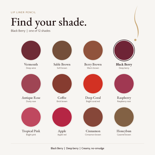 Lip Liner Pencil - Black Berry shade card