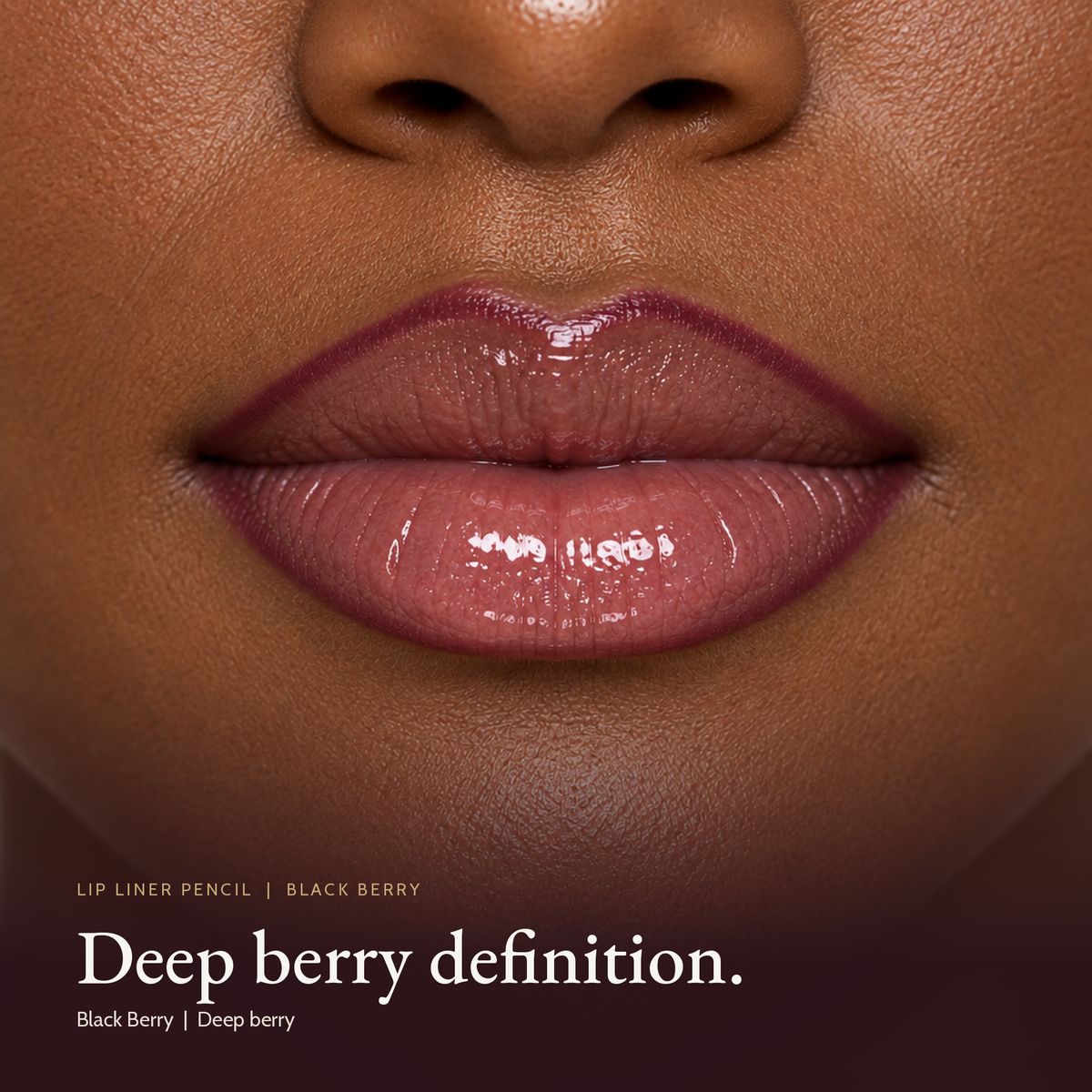 Model wearing Lip Liner Pencil - Black Berry