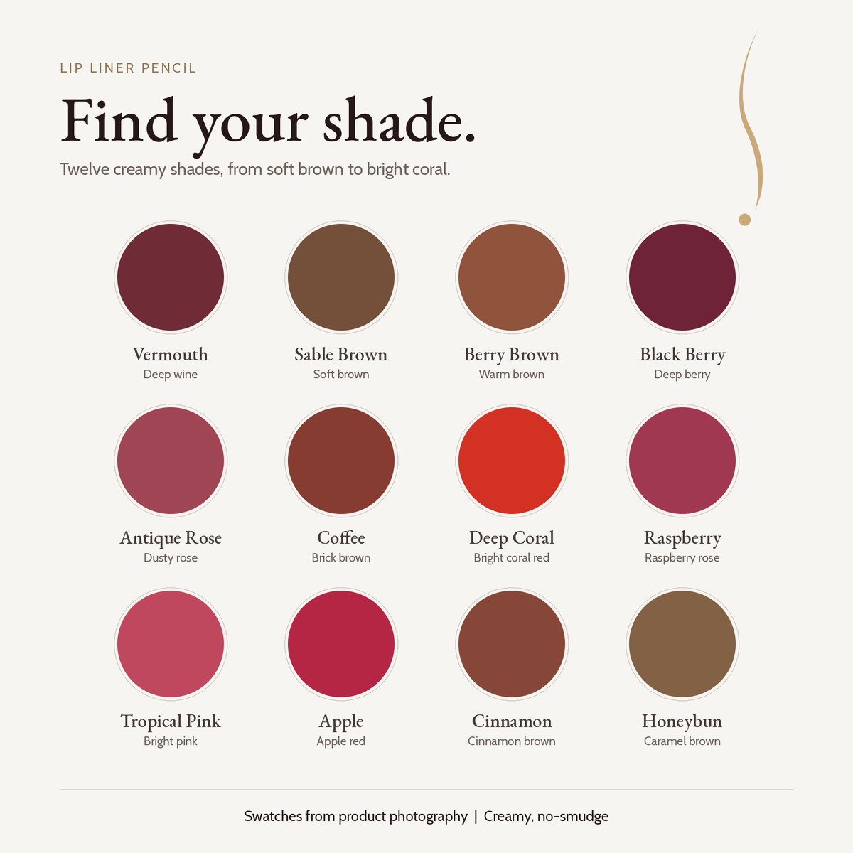 Lip Liner Pencil - 12 Shades | No-Smudge Formula