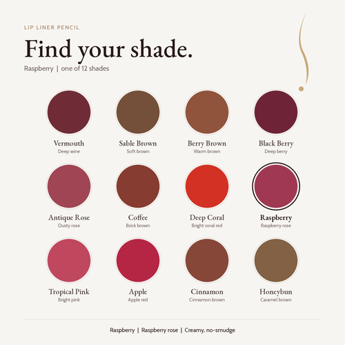 Lip Liner Pencil - Raspberry shade card