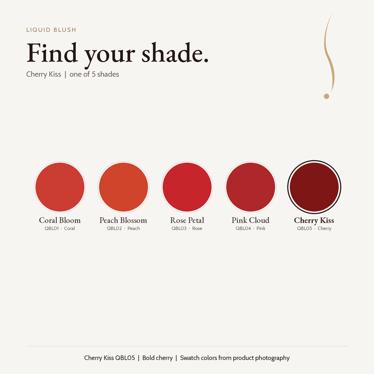 Liquid Blush shade chart with Cherry Kiss selected