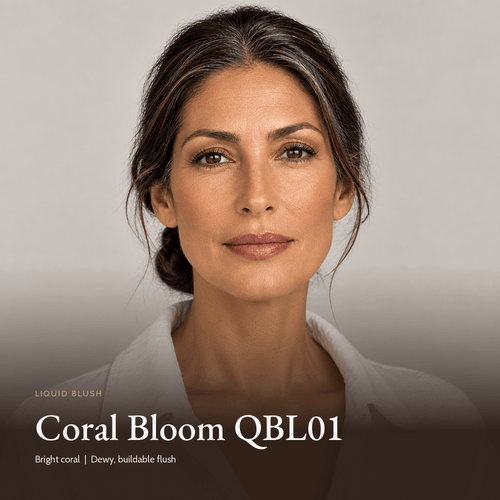 Model with Liquid Blush in Coral Bloom QBL01