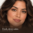 Close-up of model for Liquid Blush in Peach Blossom