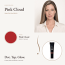 Liquid Blush Pink Cloud shade swatch with model