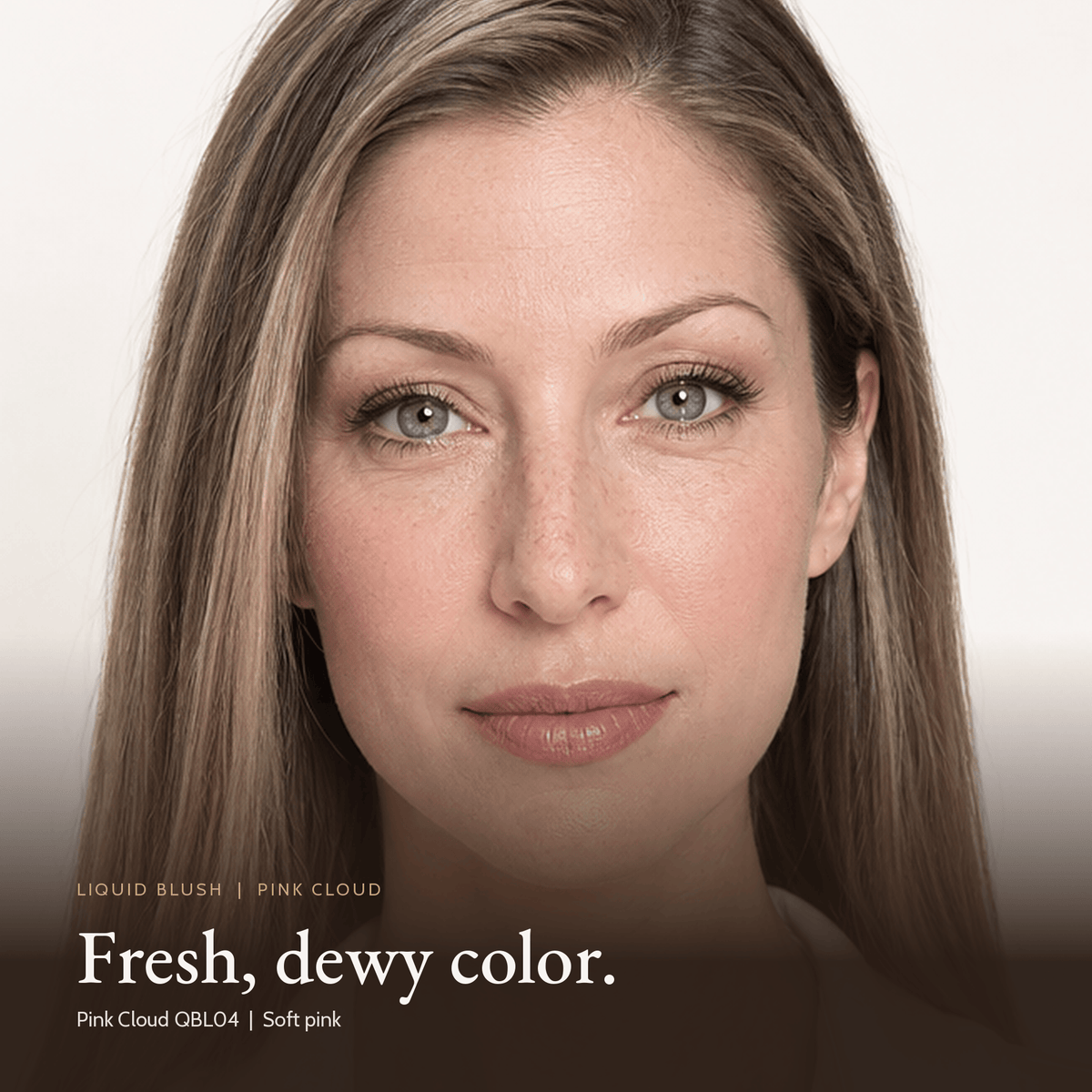 Close-up of model for Liquid Blush in Pink Cloud