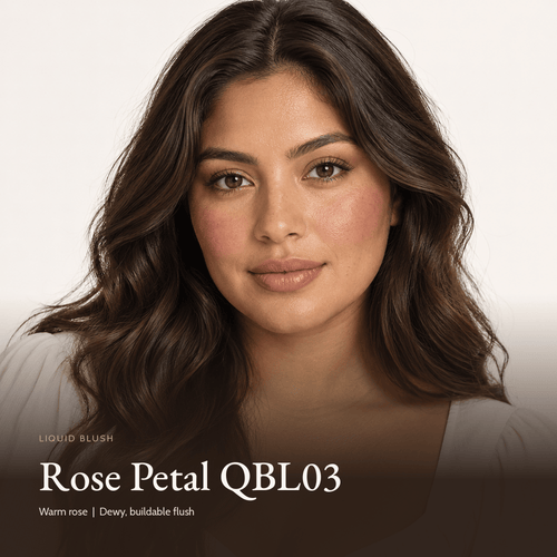 Model with Liquid Blush in Rose Petal QBL03