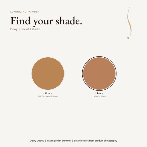 Luminizing Powder shade chart with Dewy selected