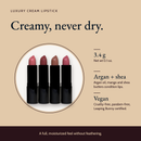 Luxury Cream Lipstick | Enriched with Argan Oil & Vitamin E