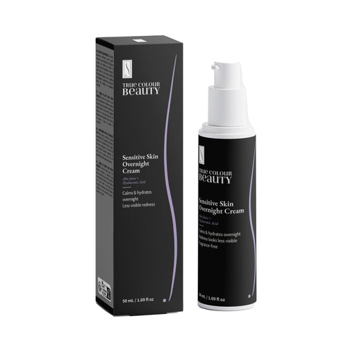 Sensitive Skin Overnight Cream, bottle and box, front view