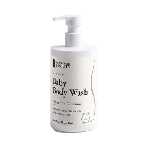Soft Start Baby Body Wash bottle, front label