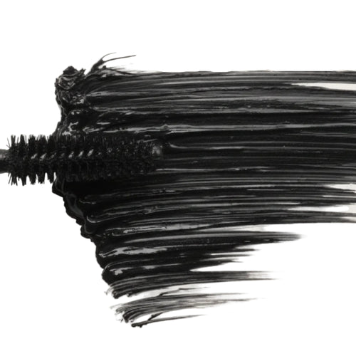 Close-up of 4-in-1 Luxury Mascara in Black on white, highlighting its color.