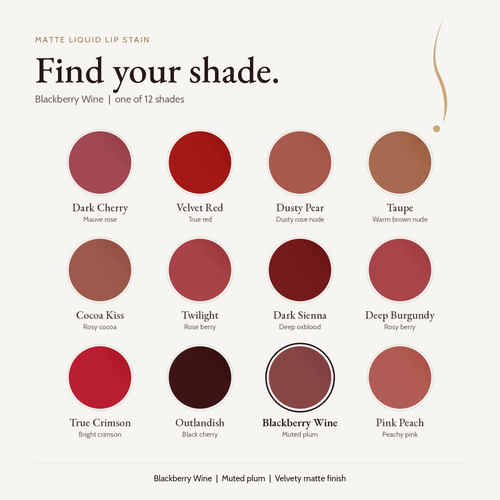 Matte Liquid Lip Stain - Blackberry Wine shade card
