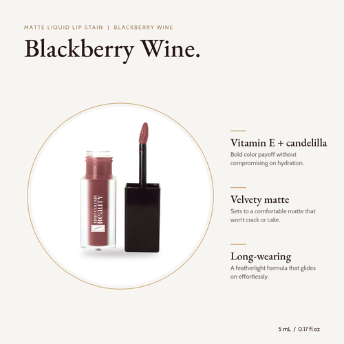 Matte Liquid Lip Stain - Blackberry Wine product details and size