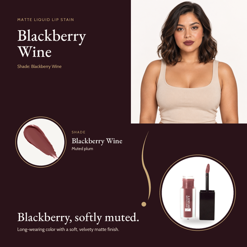 Matte Liquid Lip Stain - Blackberry Wine shade card
