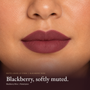 Model wearing Matte Liquid Lip Stain - Blackberry Wine