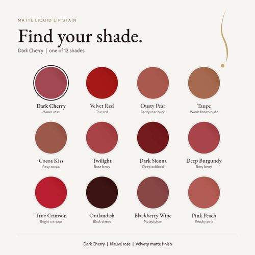 Matte Liquid Lip Stain - Dark Cherry shade card