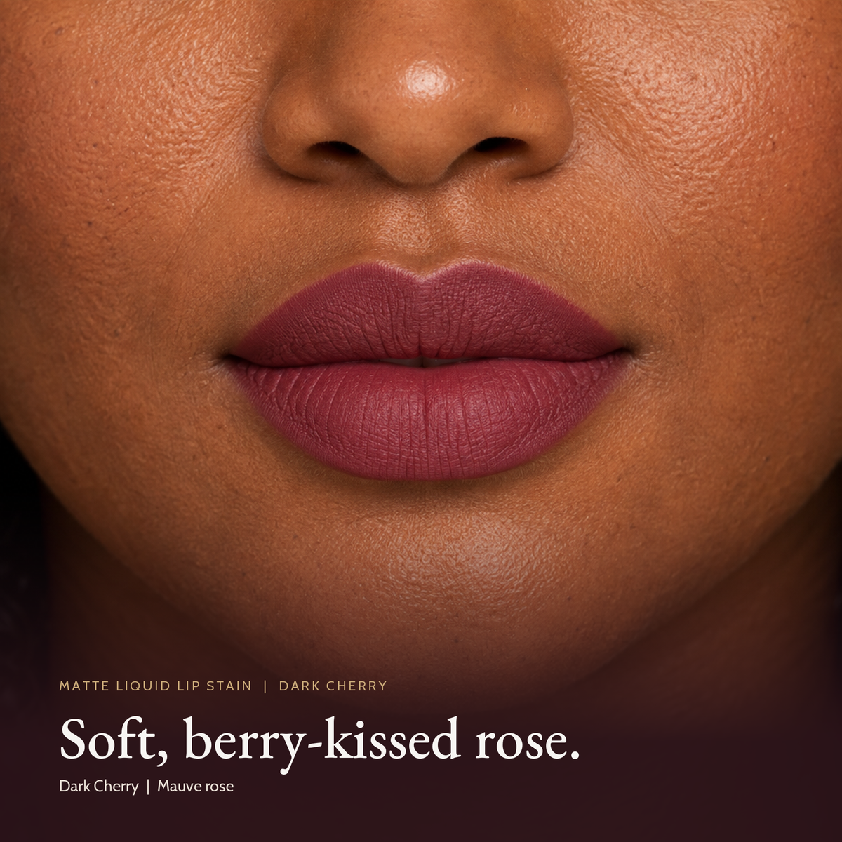 Model wearing Matte Liquid Lip Stain - Dark Cherry