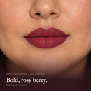Model wearing Matte Liquid Lip Stain - Dark Sienna