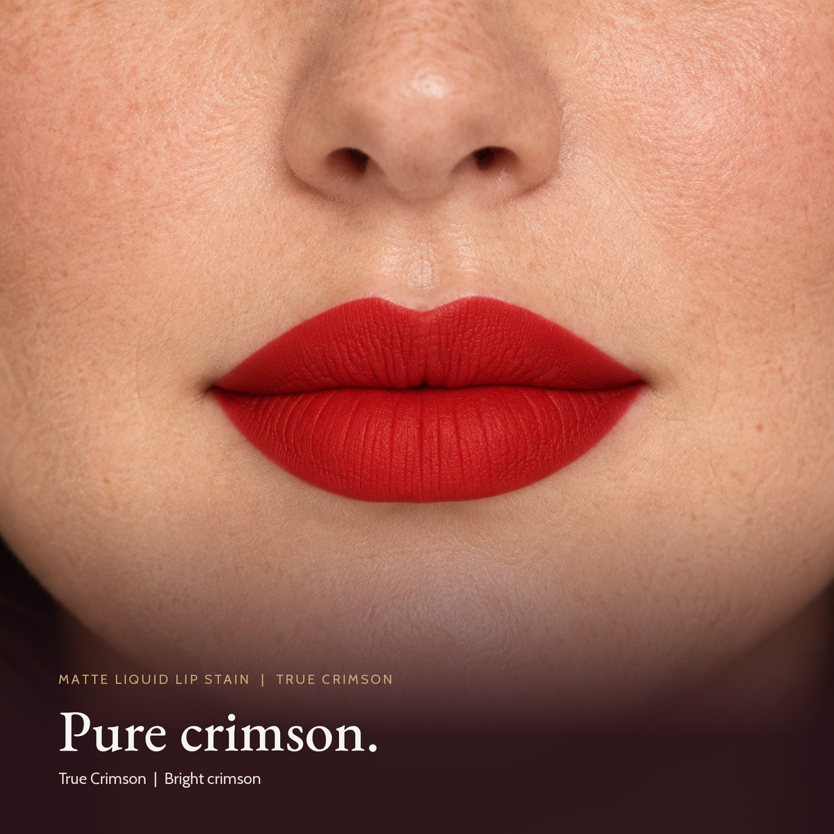 Model wearing Matte Liquid Lip Stain - True Crimson