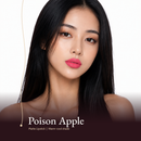 Model wearing Matte Lipstick in Poison Apple, a bright pinky red.