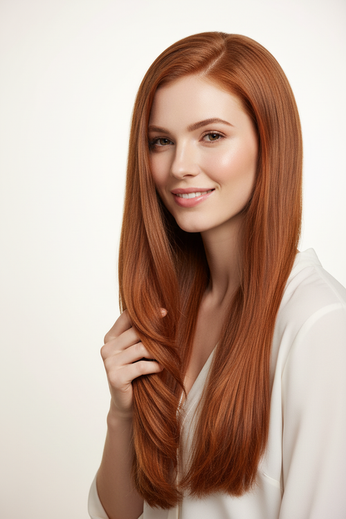 Natural redhead with beautiful hair