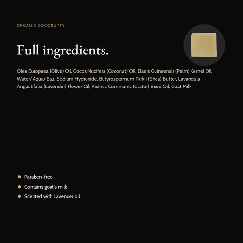 Organic Coconutty Natural Soap full ingredient list