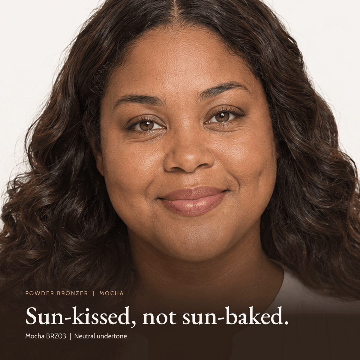 Close-up of model for Powder Bronzer in Mocha