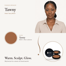 Powder Bronzer Tawny shade swatch with model