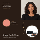 Pro Cheek Palette Curious shade swatch with model