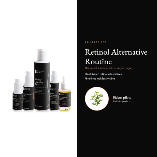 Retinol Alternative Routine, bakuchiol + bidens pilosa skincare set, hero image