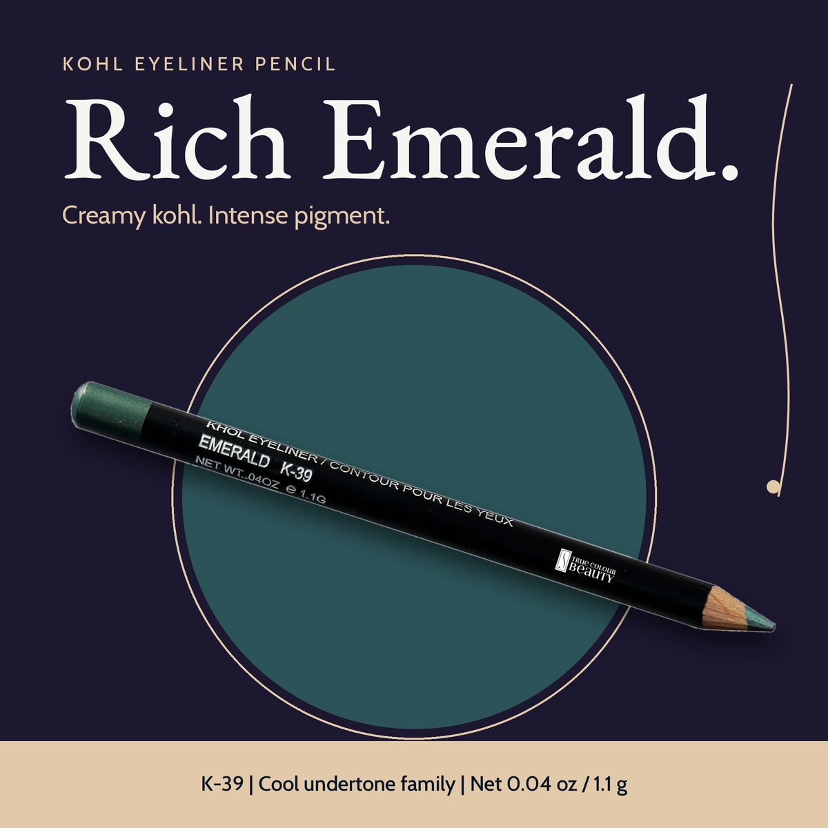 Khol Eyeliner - Rich Emerald by True Colour Beauty