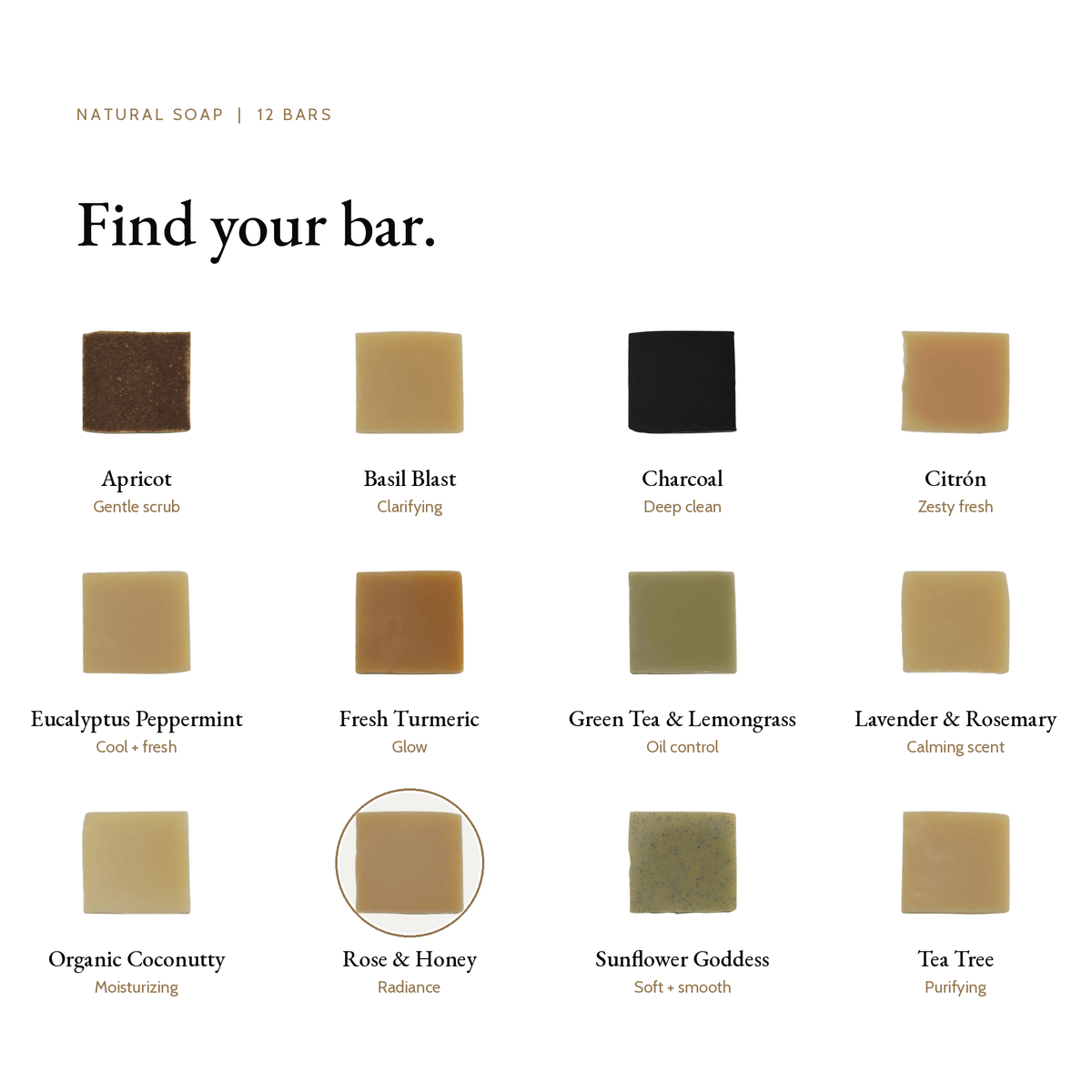 True Colour Beauty natural soap collection with Rose & Honey selected