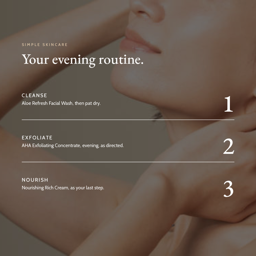 Your evening routine with AHA Exfoliating Concentrate