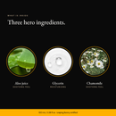 Three hero ingredients in BiPhasic Make-up Remover: aloe juice, glycerin, chamomile