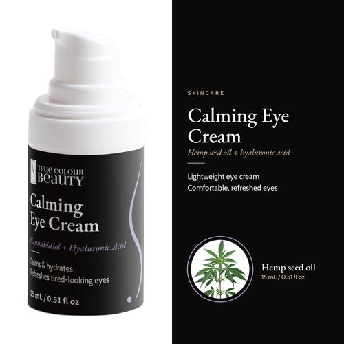 Calming Eye Cream, 15 mL / 0.51 fl oz: hemp seed oil + hyaluronic acid, hero image