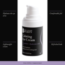Calming Eye Cream with four benefits: hydrates the eye area, comfortable feel, lightweight cream, refreshed look