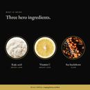 Three hero ingredients in Kojic Acid Dark Spot Cream: kojic acid, vitamin c, sea buckthorn