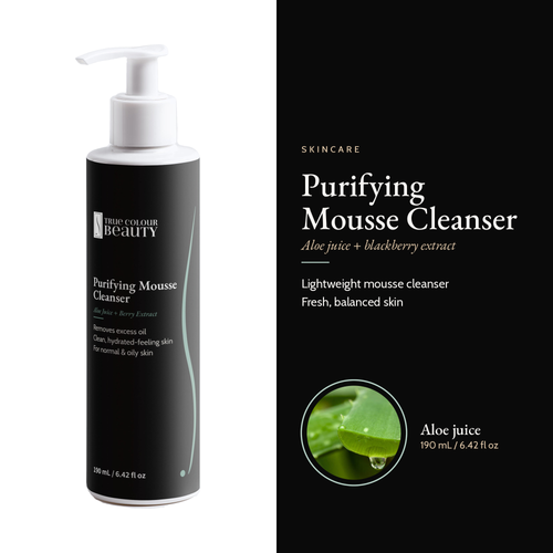 Purifying Mousse Cleanser, 190 mL / 6.42 fl oz: aloe juice + blackberry extract, hero image