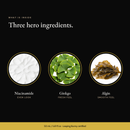 Three hero ingredients in Niacinamide Gel Moisturizer: niacinamide, ginkgo, algin
