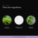 Three hero ingredients in Sensitive Skin Moisturizer: aloe juice, hyaluronic acid, jojoba oil
