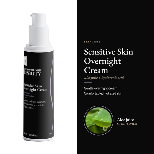 Sensitive Skin Overnight Cream, 50 mL / 1.69 fl oz: aloe juice + hyaluronic acid, hero image