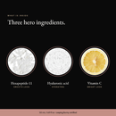 Three hero ingredients in Peptide Renewal Moisturizer: hexapeptide-11, hyaluronic acid, vitamin c