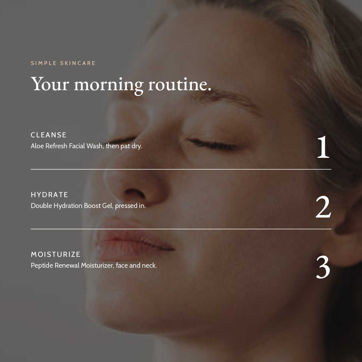 Your morning routine with Peptide Renewal Moisturizer