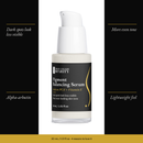 Pigment Balancing Serum with four benefits: dark spots look less visible, more even tone, alpha-arbutin, lightweight feel