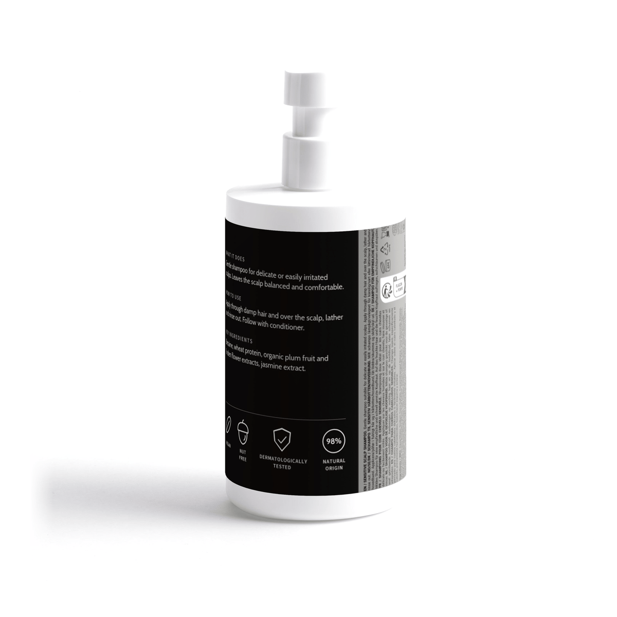 Sensitive Scalp Shampoo, back of pack