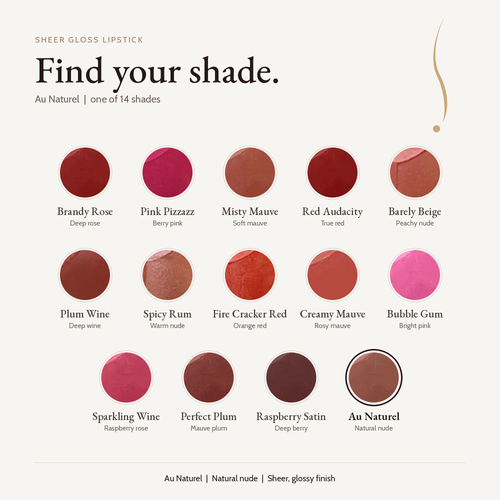 Sheer Gloss Lipstick - Au Naturel shade card