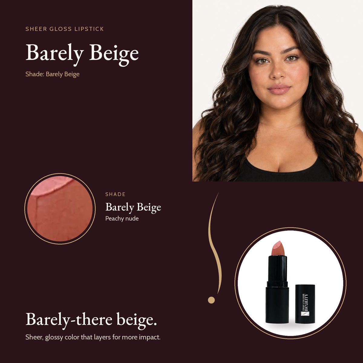 Sheer Gloss Lipstick - Barely Beige shade card