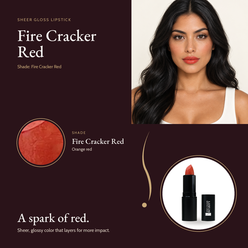 Sheer Gloss Lipstick - Fire Cracker Red shade card